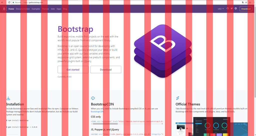 Illustration de la grille Bootstrap 4
